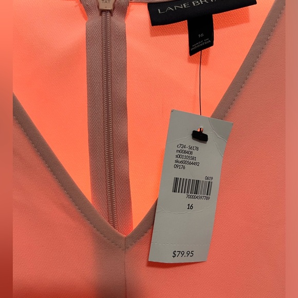 NWT Size 16 Peach Lane Bryant Dress w/Waist Tie - Picture 2 of 5